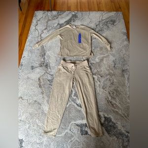 NWT beige jogger and sweater set